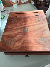 Unique Authentic Handmade Antique Wooden Writing Slope Desk