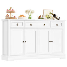 Buffet Sideboard Cabinet White 3 Drawer 4 Door Kitchen Storage Unit Living Room