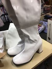 Women's white 70's 60s gogo costume boots. Style cosplay costume Boots size 9