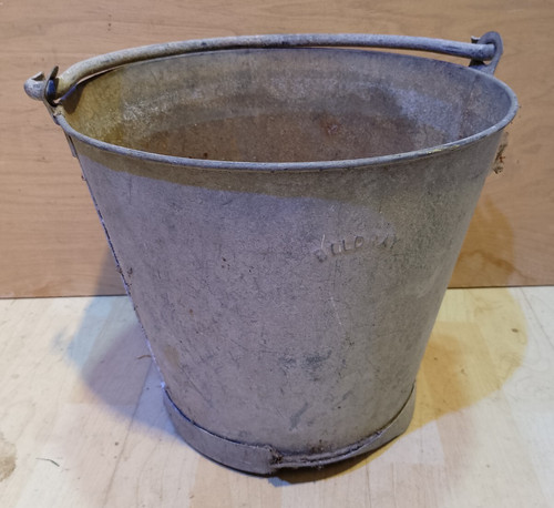 Vintage galvanised bucket - galvanised,