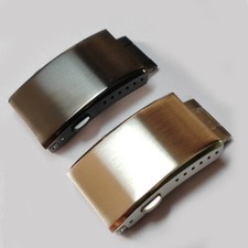Quality Solid Stainless Steel Folding Clasp Double Push Watch Buckle 18 20 22mm