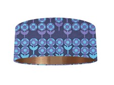 Vintage 60's Heals Peter Halls Verdure fabric Lampshade*6 Brushed lining colours