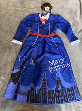 Mary Poppins Children's Fancy Dress-Up Costume 7-8 Years, Dress And Hat