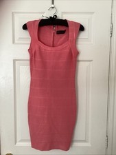 Celeb Boutique Stunning Ladies Pink Body Con Dress (Size L)