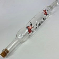 Vintage French Kitchen Baking Novelty Printed Glass Rolling Pin & Cork Stopper