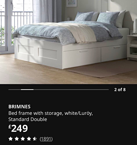 Ikea bed frame wooded slats - bed,
