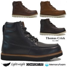 MENS MEMORY FOAM WALKING CASUAL DESERT CHELSEA HIKING ANKLE WORK LACE BOOTS SIZE