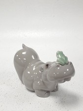 NAO Lladro Hippo with Frog Figurine Hand Made in Spain 1996 Ceramic