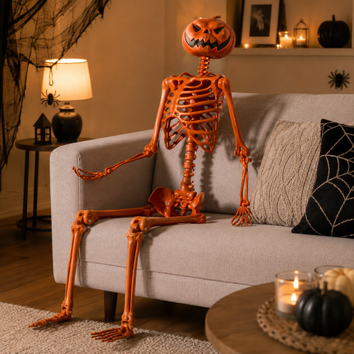 Scary pumpkin skeleton - scary,