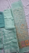 Asian Pakistani Unstitched Lawn Suite Pastel Green Colour