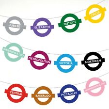 London Underground Bunting Birthday Events Party Decorations 12pcs / 2.5m Ribbon