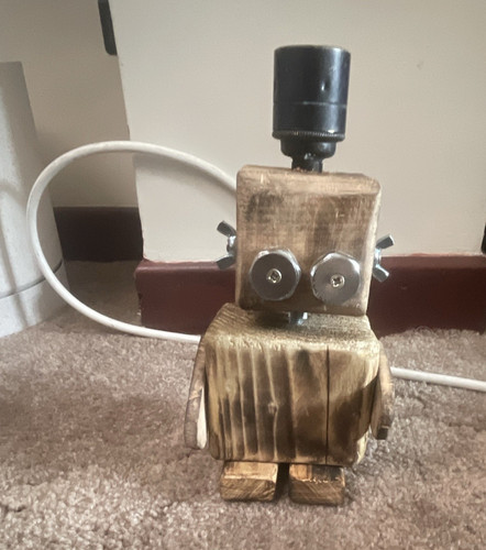 Handmade wooden robot table - wooden,