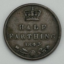 1843 Victoria Half Farthing