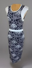 Karen Millen Dress Size 10 Blue Floral Bodycon Bandage