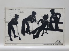 Vintage Postcard, Naval Silhouette Series, Stand Easy (13F)