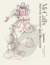 Reproduction Vintage Baby Doll's Clothes Sewing Pattern McCall's 20" Doll