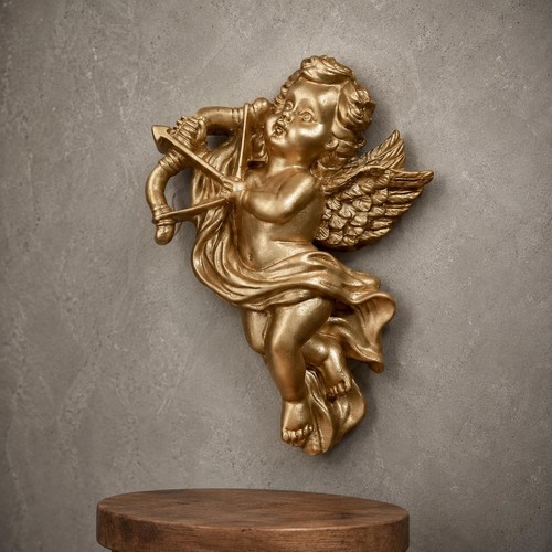 Cherub wall ornament resin - cherub,