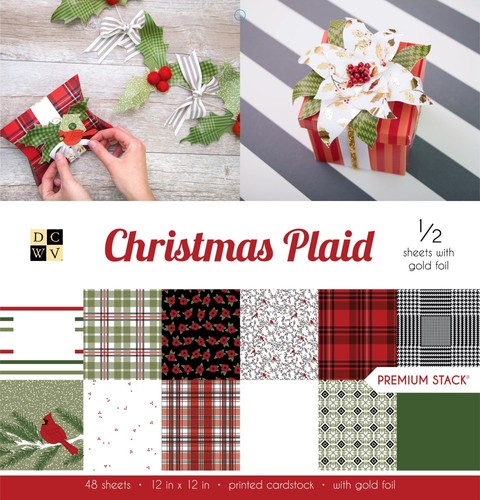 Christmas plaid dcwv 12x12 - dcwv,