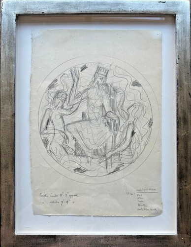 Pencil study for the mural - the, at