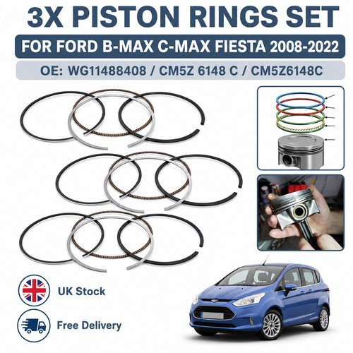 Cyl piston rings for - piston,