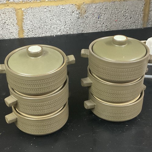 Set chevron green ceramic - set,