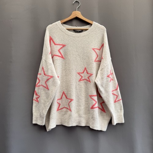 Cream pink star - cream,