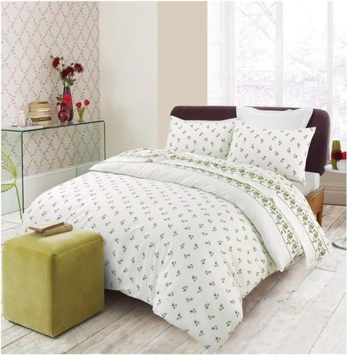 Flannelette rosebud duvet - rosebud,