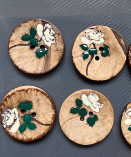 Italian flower design buttons - italian,