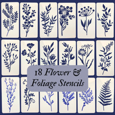 18 Flower & Foliage Stencils