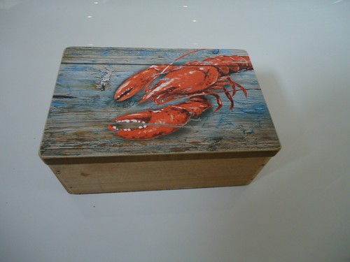 Lobster wooden box treasure - lobster,