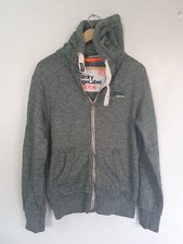 Men's Superdry Green Hoodie Drawstring Zipped Orange Label UK S EU 46 