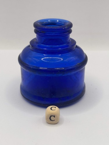 Old blue glass - , bottle
