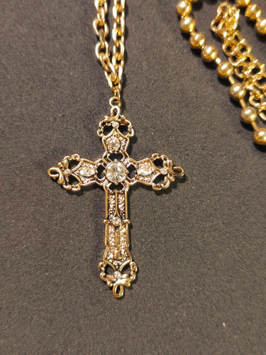 Vintage gothic cross - cross, necklace