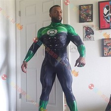 Green Lantern Cosplay Costume Superhero Jumpsuit Halloween Zentai Adult/Kids
