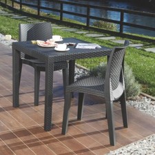 Square Garden Plastic Patio Dining Whether Proof Table Indoor Outdoors Furniture