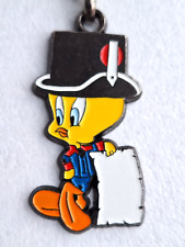 Tweety Pie Top Hat Looney Tunes Fully Licensed Vintage 1990s Metal Keyring
