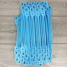 Blue Plastic Security Seals Numbered Tag Pull Cable Zip Ties 330mm High Quality