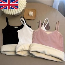 Lady Women Thermal Underwear Fleece Lined Winter Base Tank Tops Sleeveless Vest