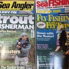 X 4 Vintage Fishing Magazines Early 2000s Sea Angler Trout Fly Fishing