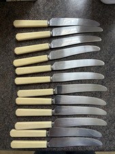 Set of 12 Vintage Alexander Clark & Co Sheffield Stainless Steel Knives 1930s/40