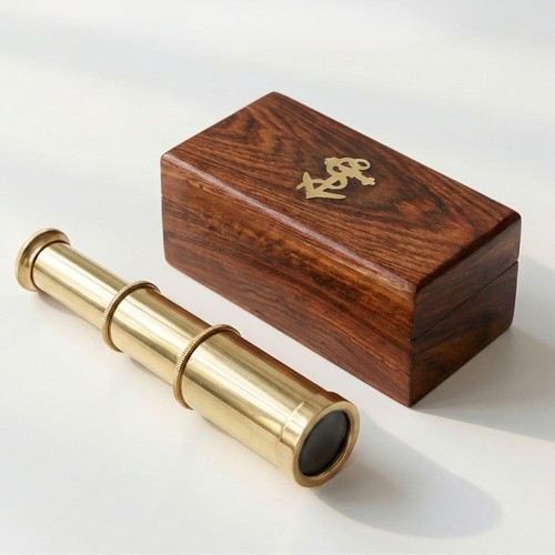 Brass antique spyglass pirate - antique,