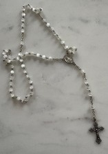 Vintage Catholic Rosary White