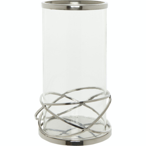 Silver hurricane vase 32cm - vase,