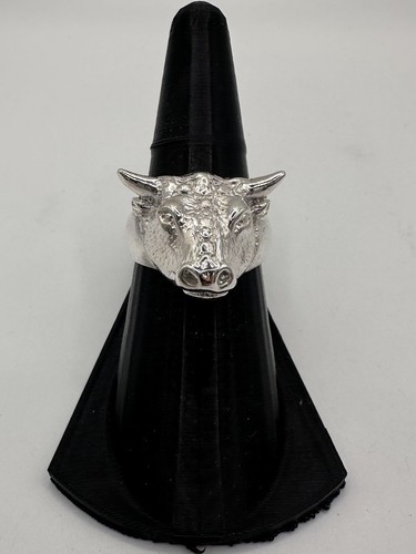 Sterling silver bull - sterling, ring