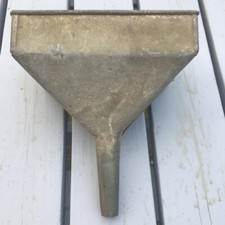 Large Vintage Galvanised Steel Funnel 267 x 200 x 300mm tall.
