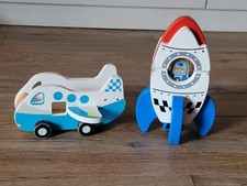 Wooden Airplane & Rocket Toy