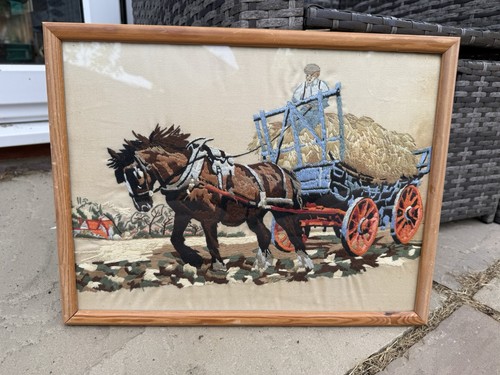 Vintage framed tapestry - vintage,
