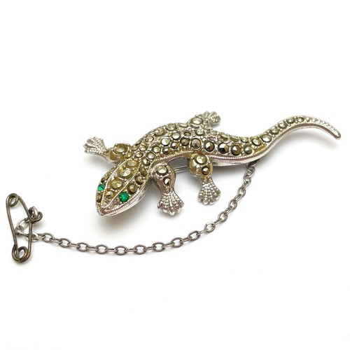 Vintage marcasite gecko lizard - vintage,