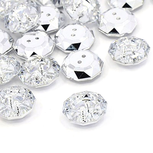 Acrylic rhinestone buttons - 10,