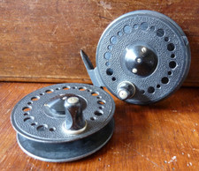 Vintage J W Young Beaudex Trout Fly Reel and Spare Spool - Cageless modification
